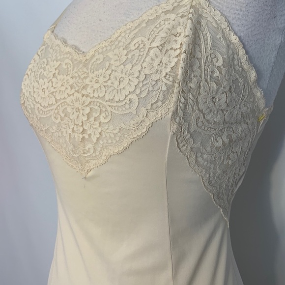 Wonder Maid Full Slip Dress Ivory Lacy Nylon Vintage 34 - Picture 3 of 10